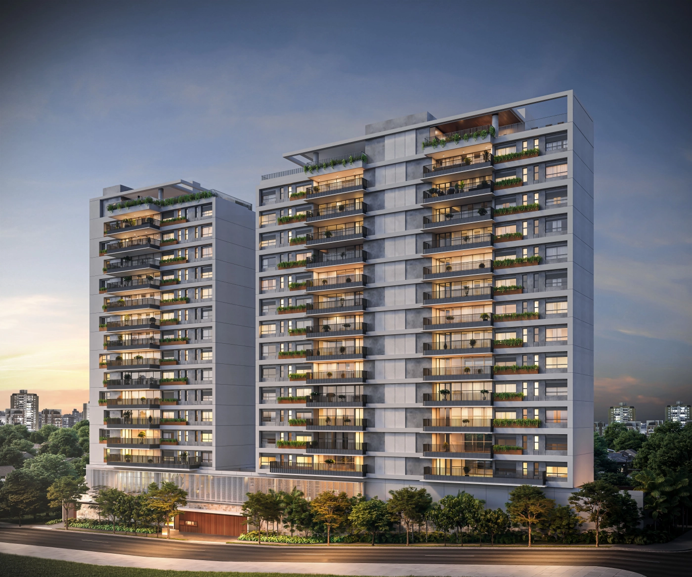 Perspectiva ilustrada da Fachada