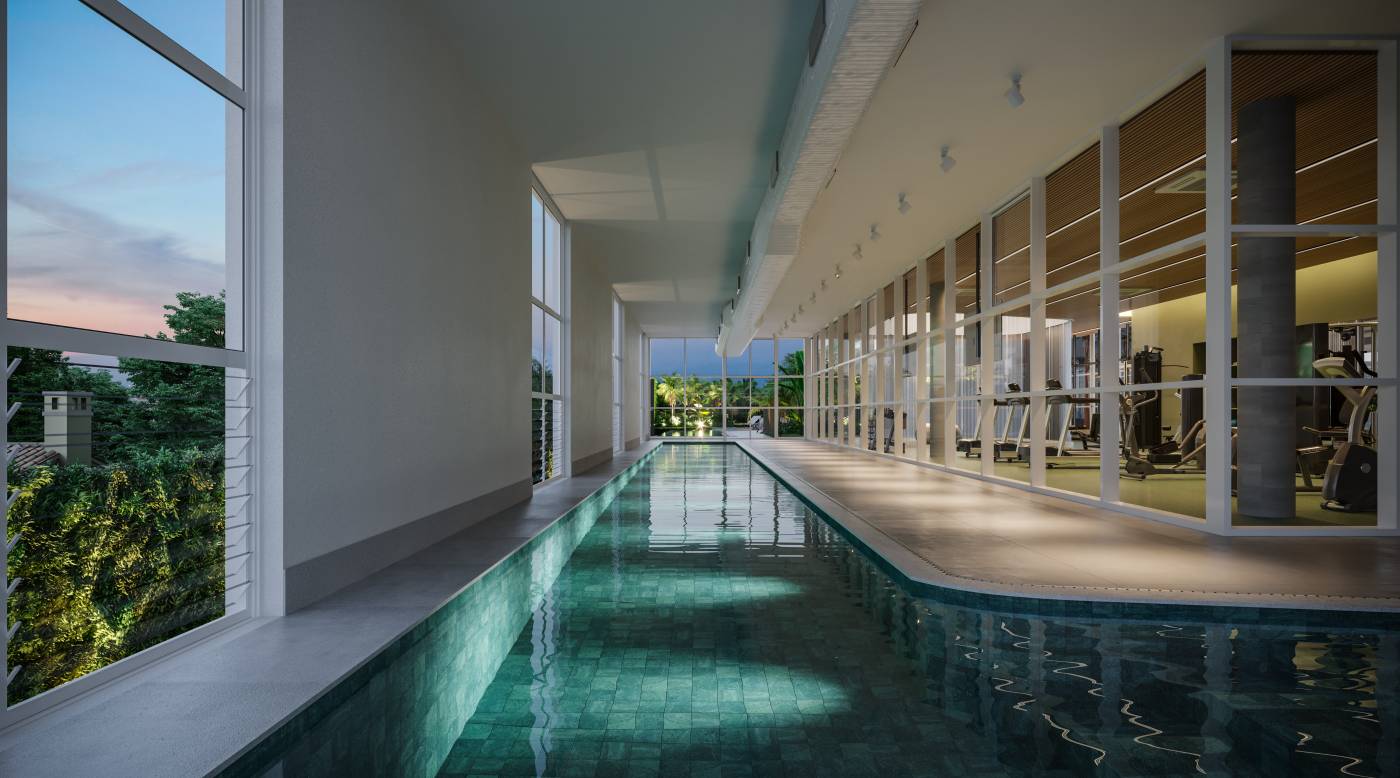 Perspectiva ilustrada da Piscina com raia de 25 m