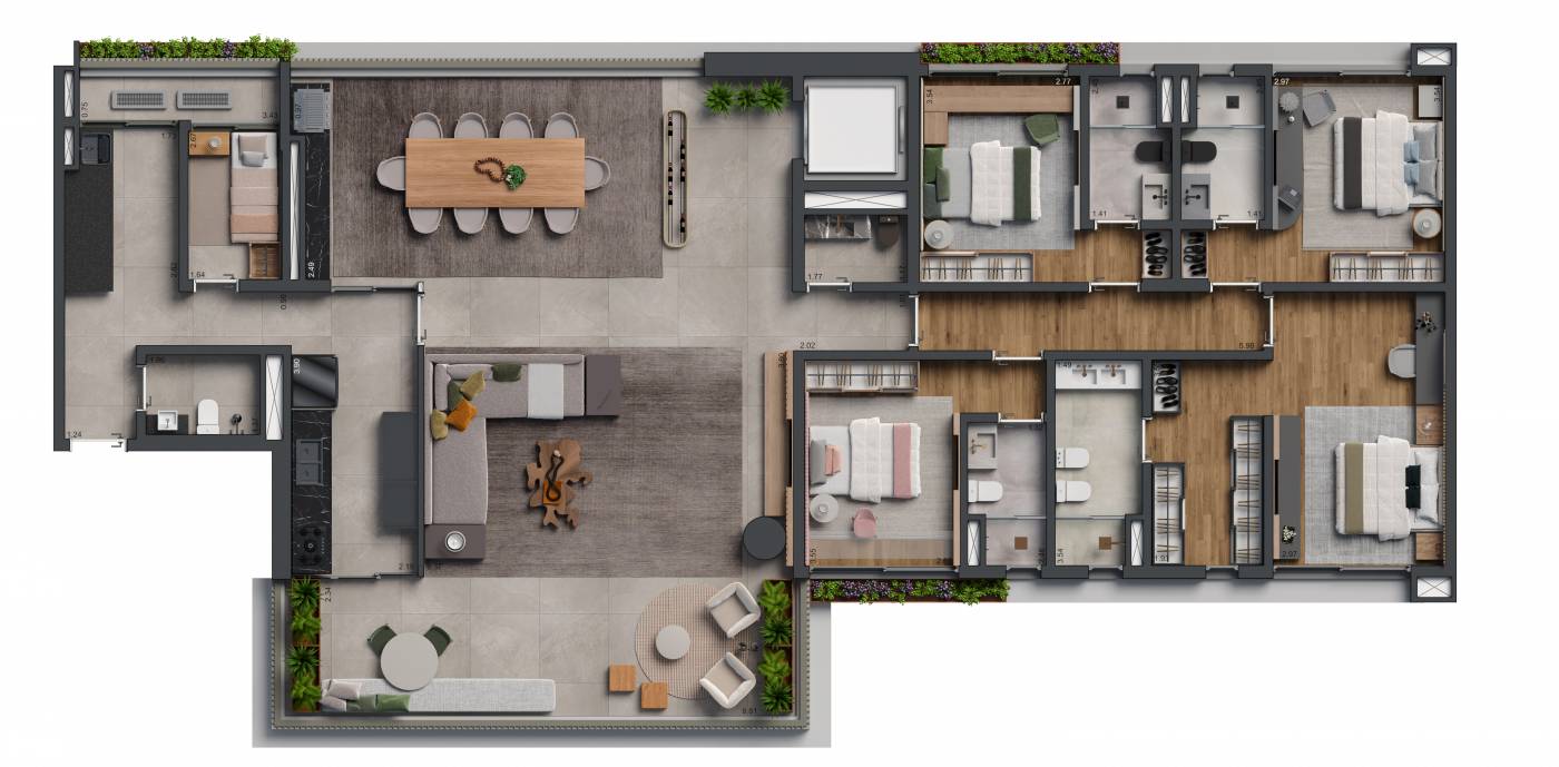 248 m² - 4 suítes - 4 vagas