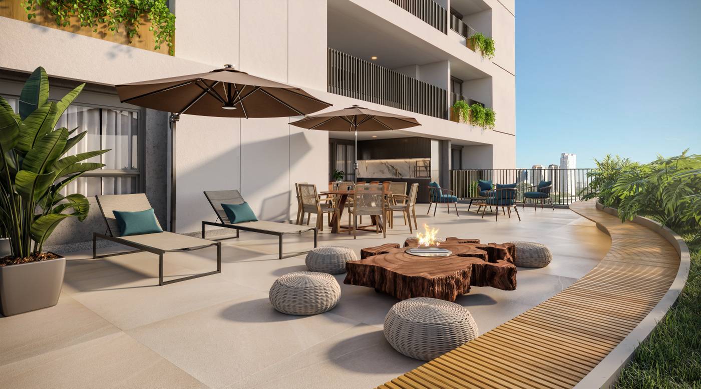 368 m² - Giardino - 3 suítes - Perspectiva ilustrada da Área Externa