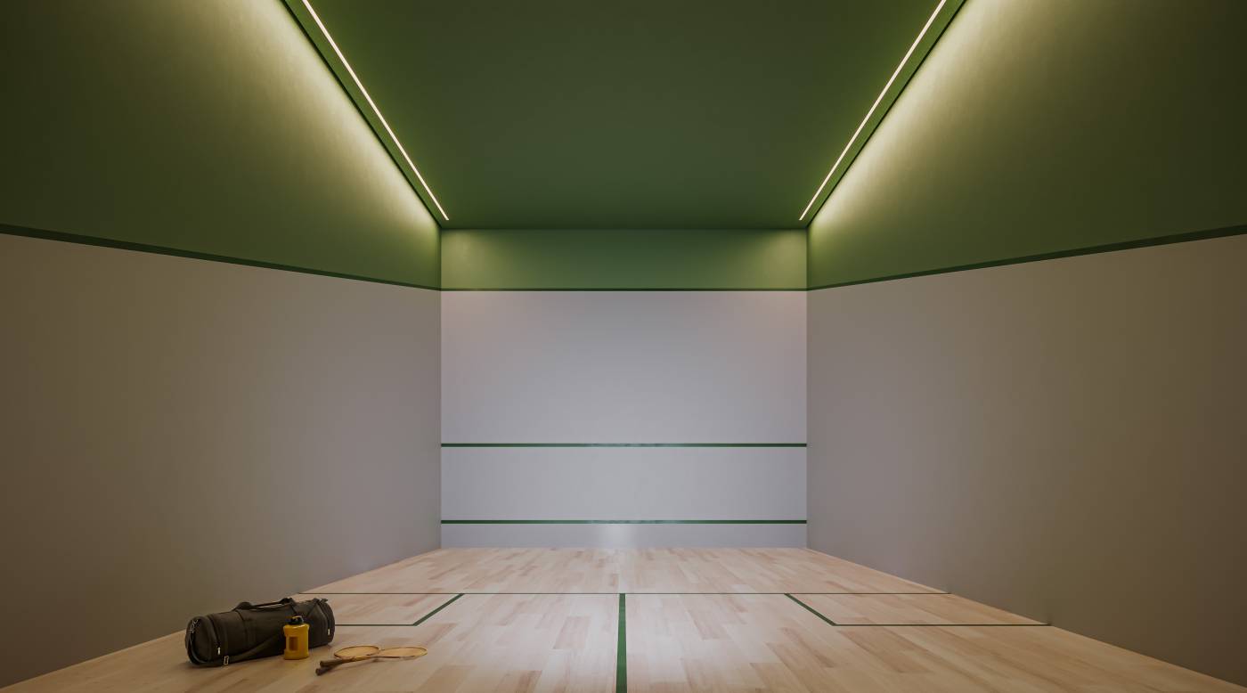 Perspectiva ilustrada da Quadra de Squash