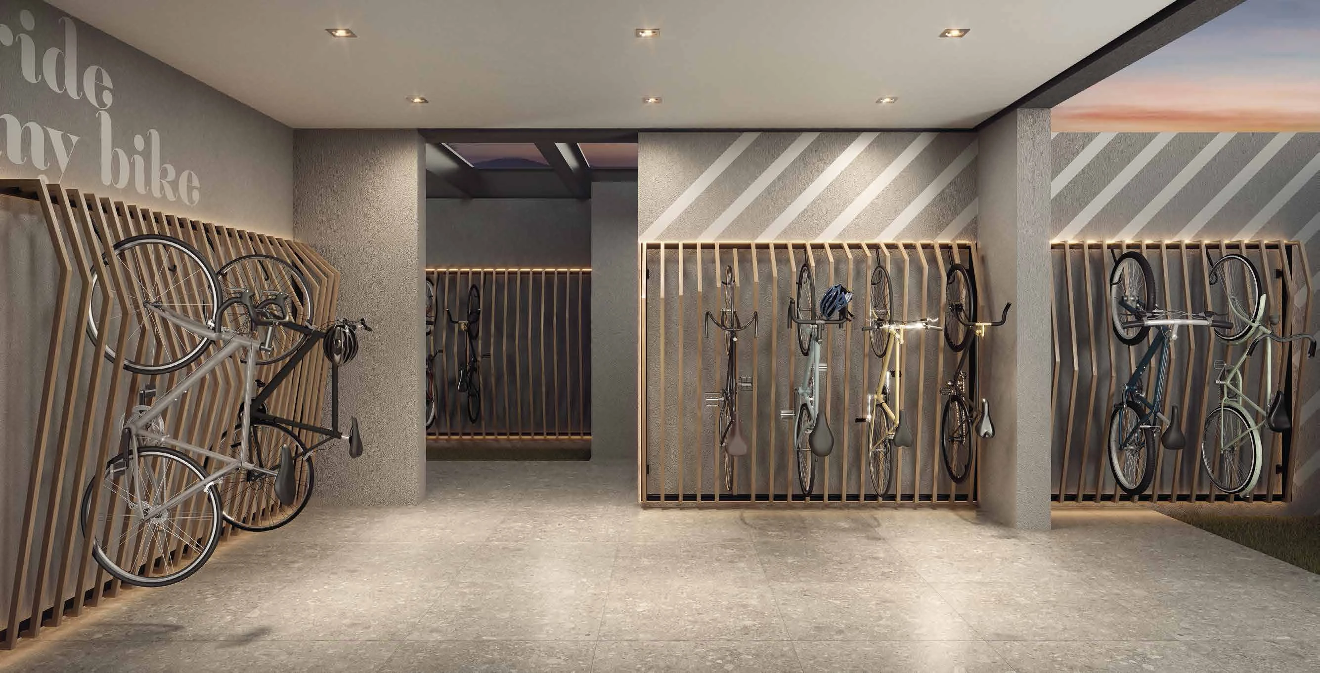 Perspectiva ilustrada do Bicicletário