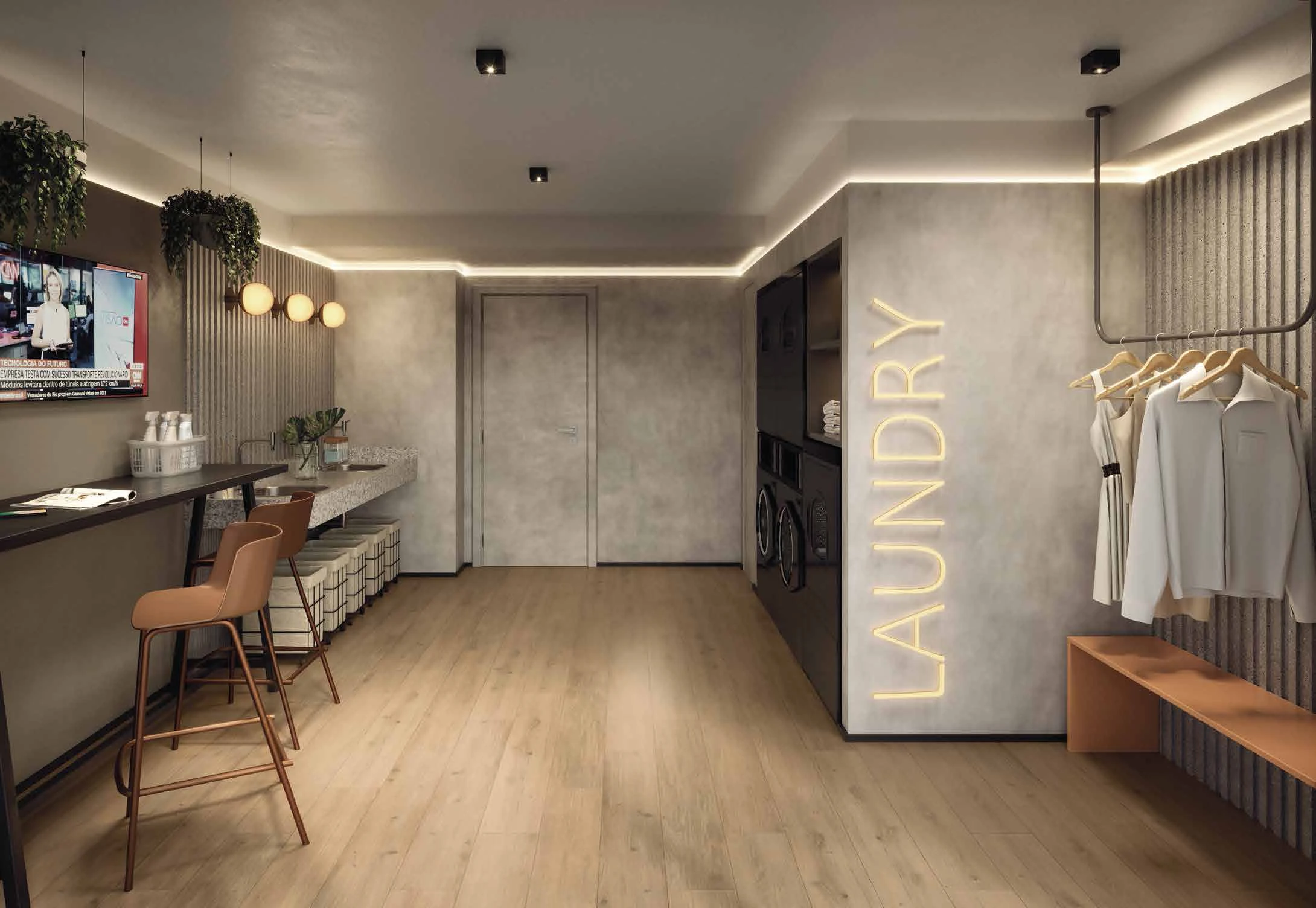 Perspectiva ilustrada da Lavanderia