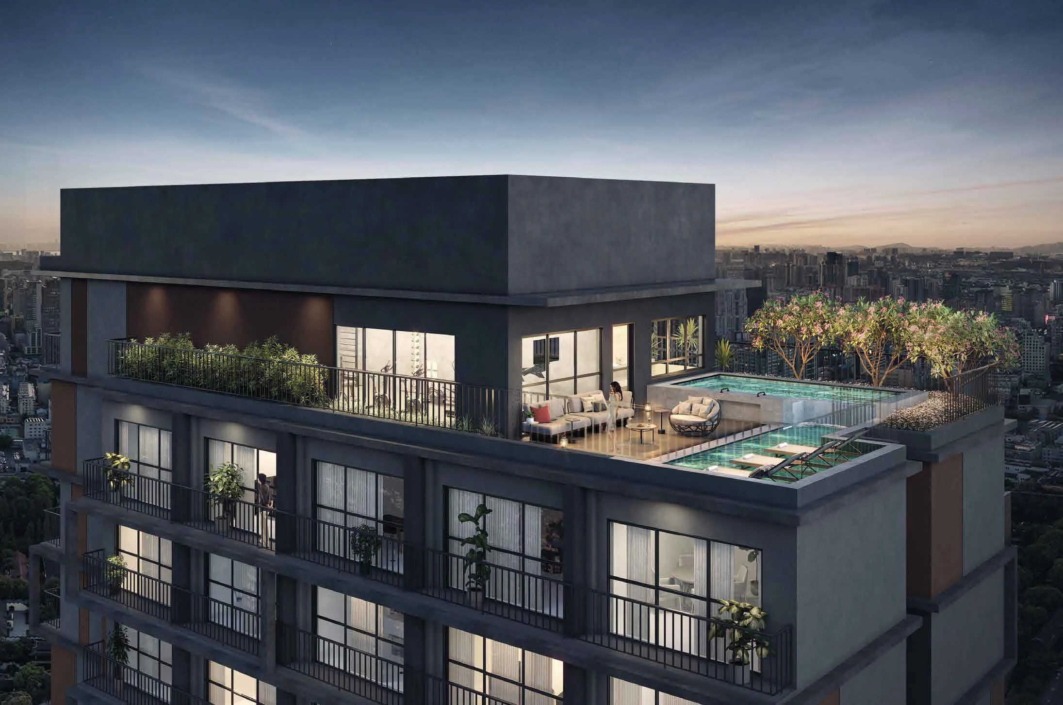 Perspectiva ilustrada do Rooftop