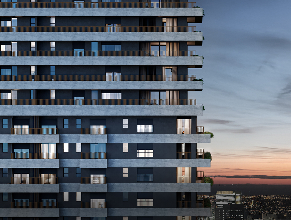 Perspectiva ilustrada da Fachada