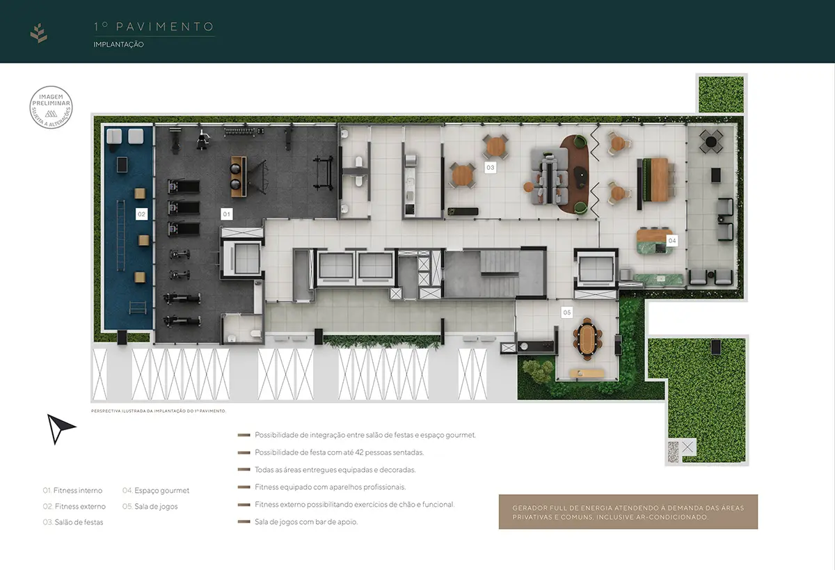 Implantação 1º pavimento