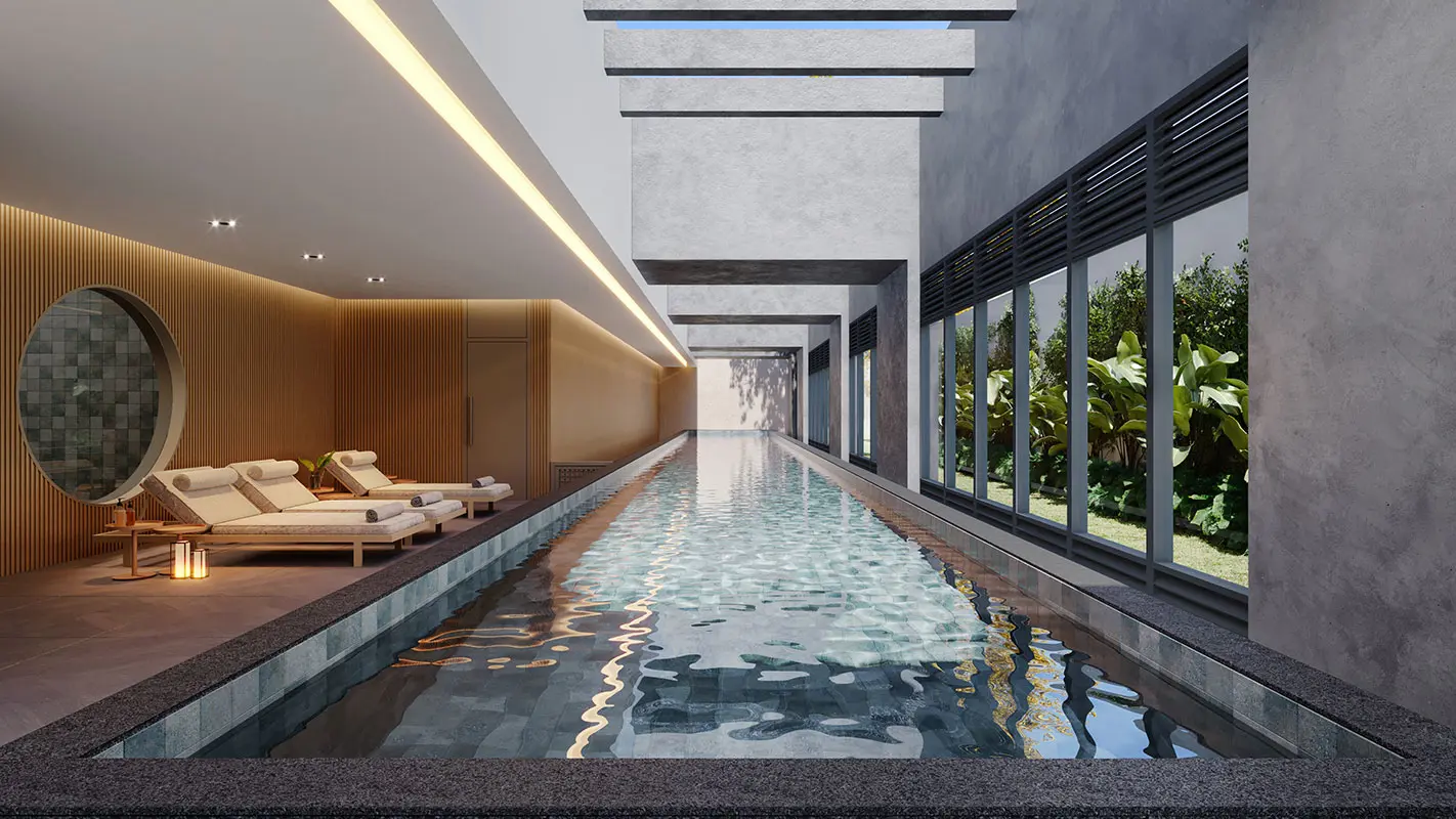 Perspectiva ilustrada da Piscina