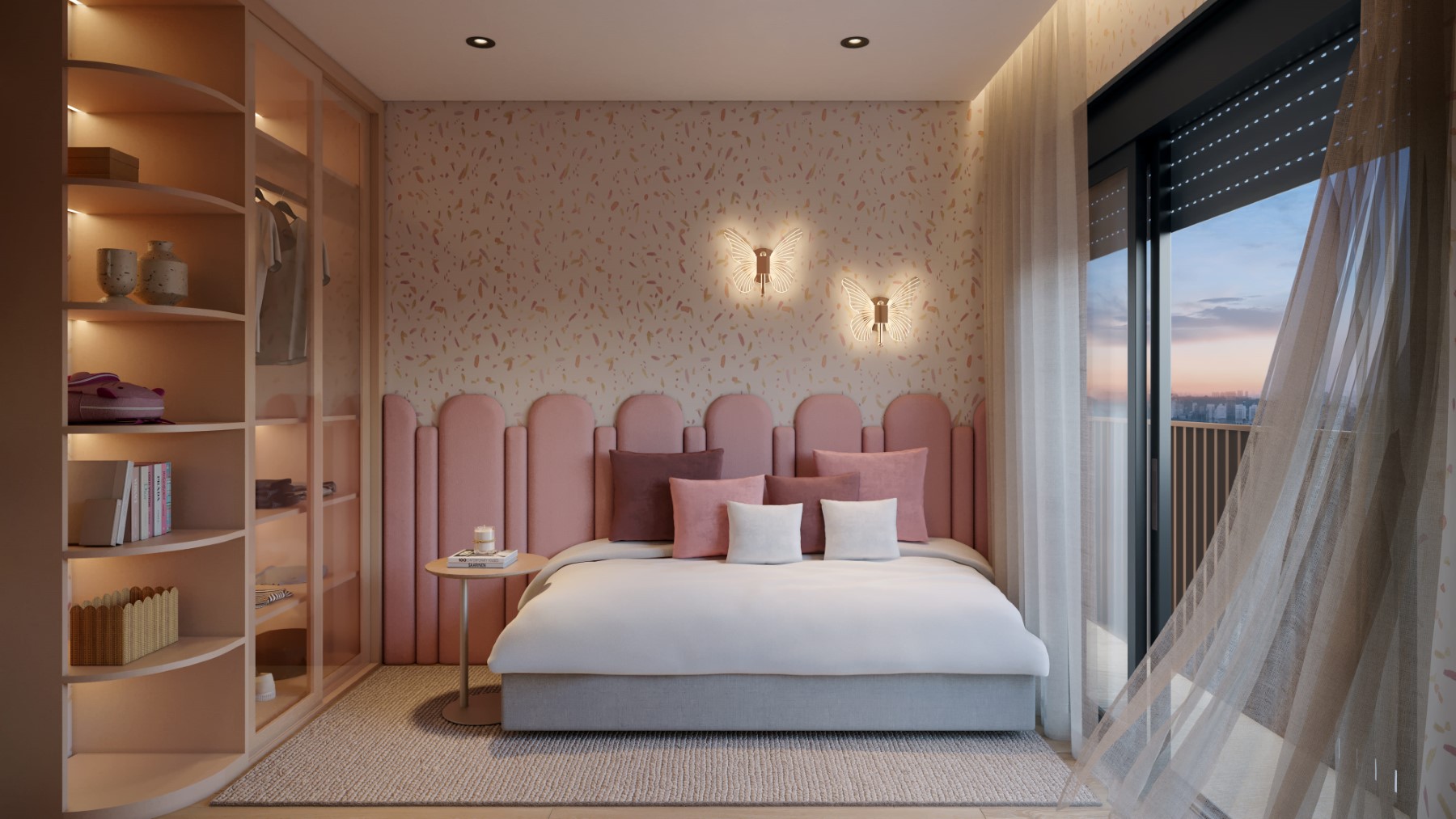 Perpesctiva ilustrada da Suíte 3 (182 m² - 3 suítes - 2 ou 3 vagas)