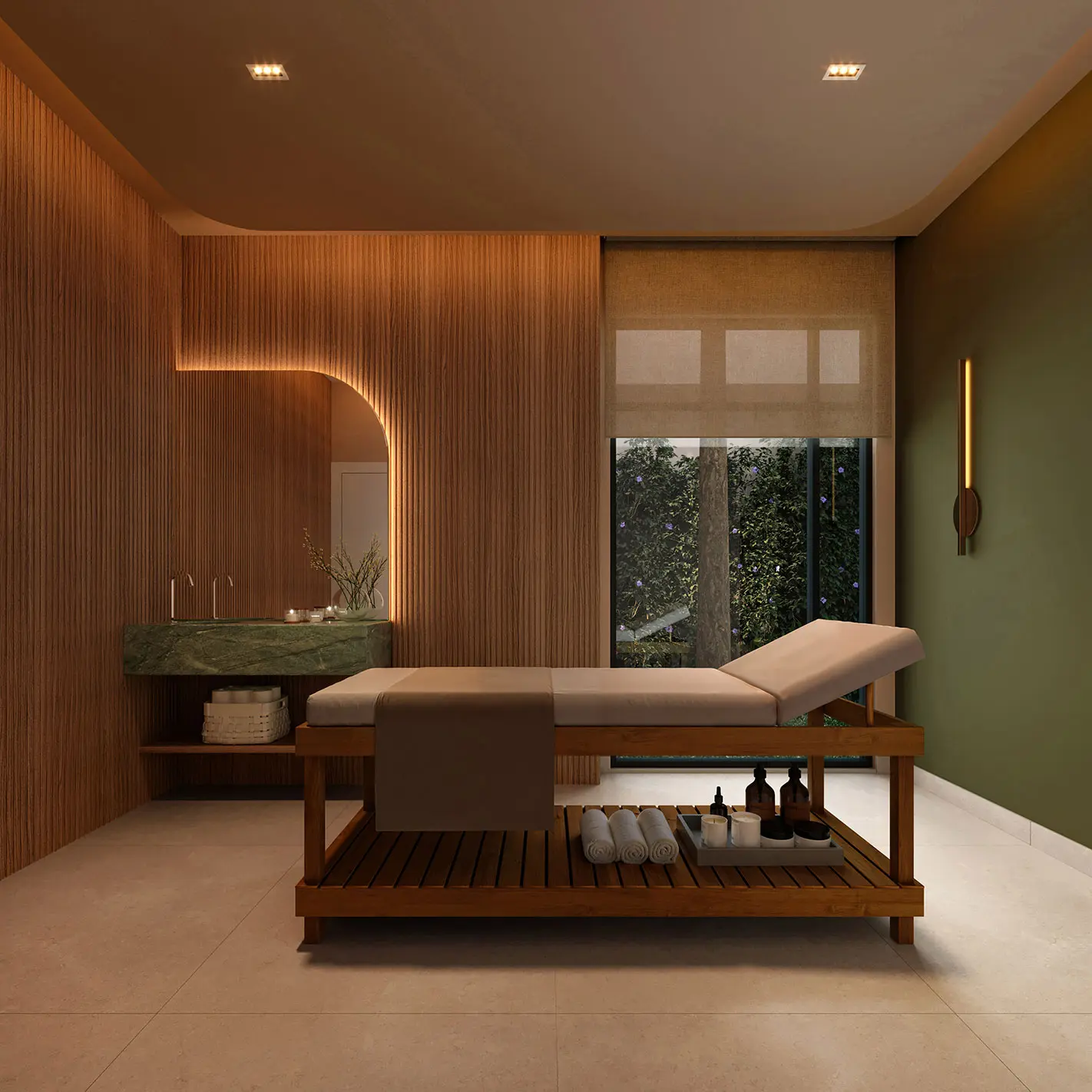 Perspectiva ilustrada da Sala de Massagem