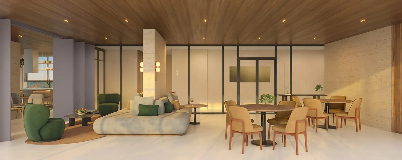 Perspectiva ilustrada do Salão de Festas